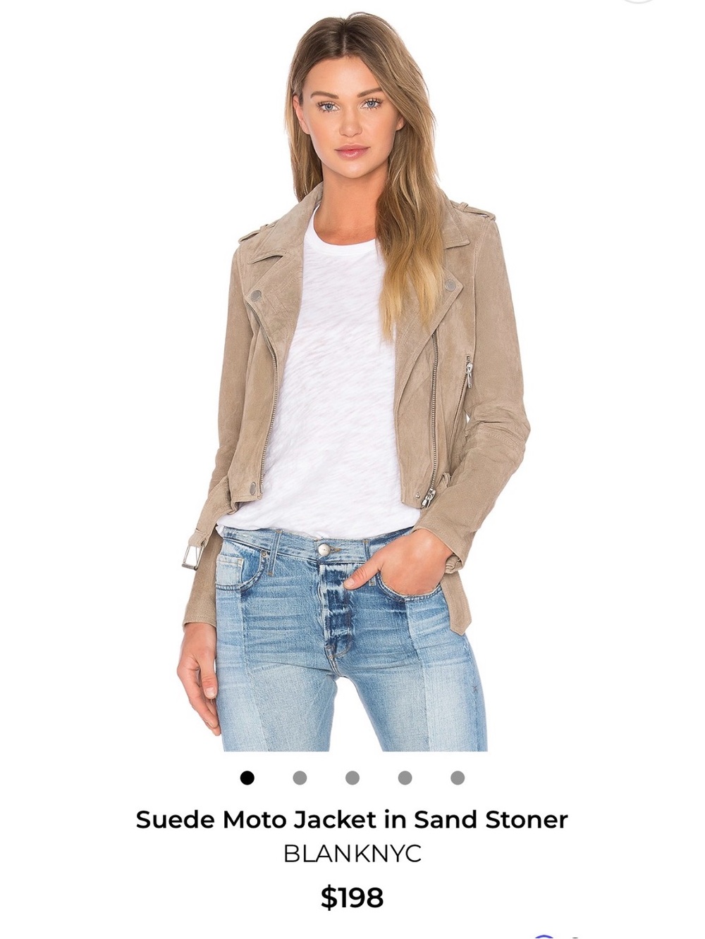 Blank NYC Suede Moto Jacket in Sand